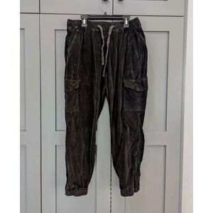 Sanctuary Mia Trooper Black Corduroy Cargo Jogger Pants Size Medium Grunge Boho